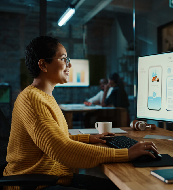 Designer working on a digital design mockup